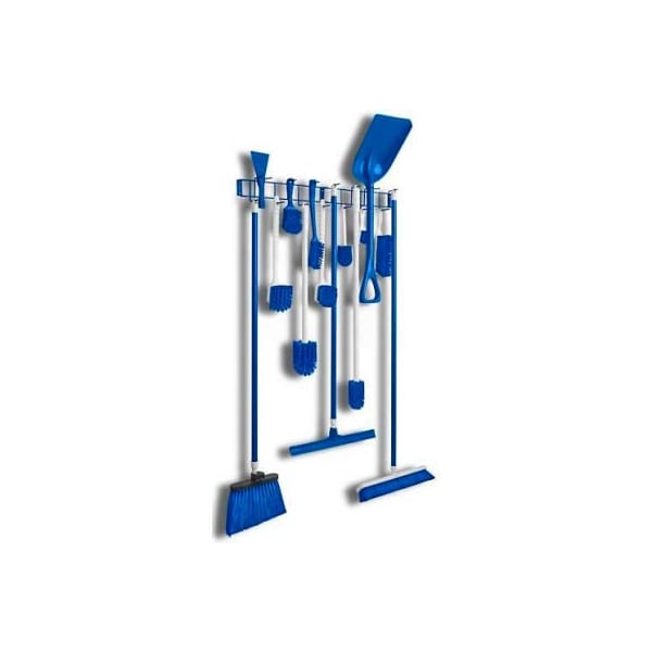 Horizon Mfg Horizon Manufacturing Utility/Sanitation Hook Rack, Blue, 36-3/8", 16 Hooks - 4054 4054 - main